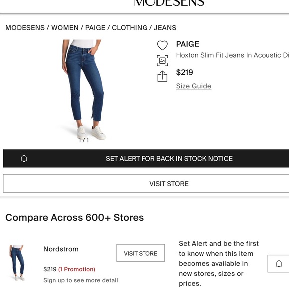 PAIGE Hoxton Slim Midrise Transcend Crop Jeans in Acoustic Distressed Wash - Picture 10 of 11